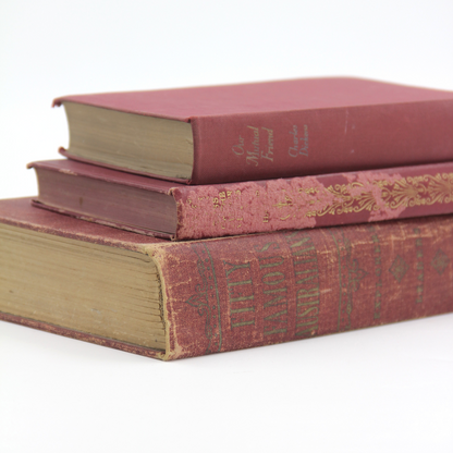 Antique Book Stack -  Cranberry