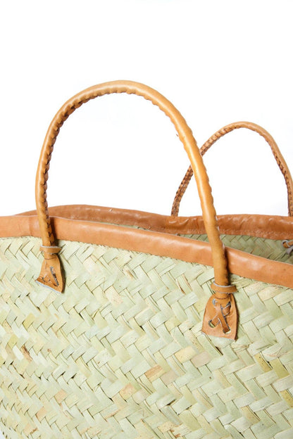 Wide Weave Palm Market Bag