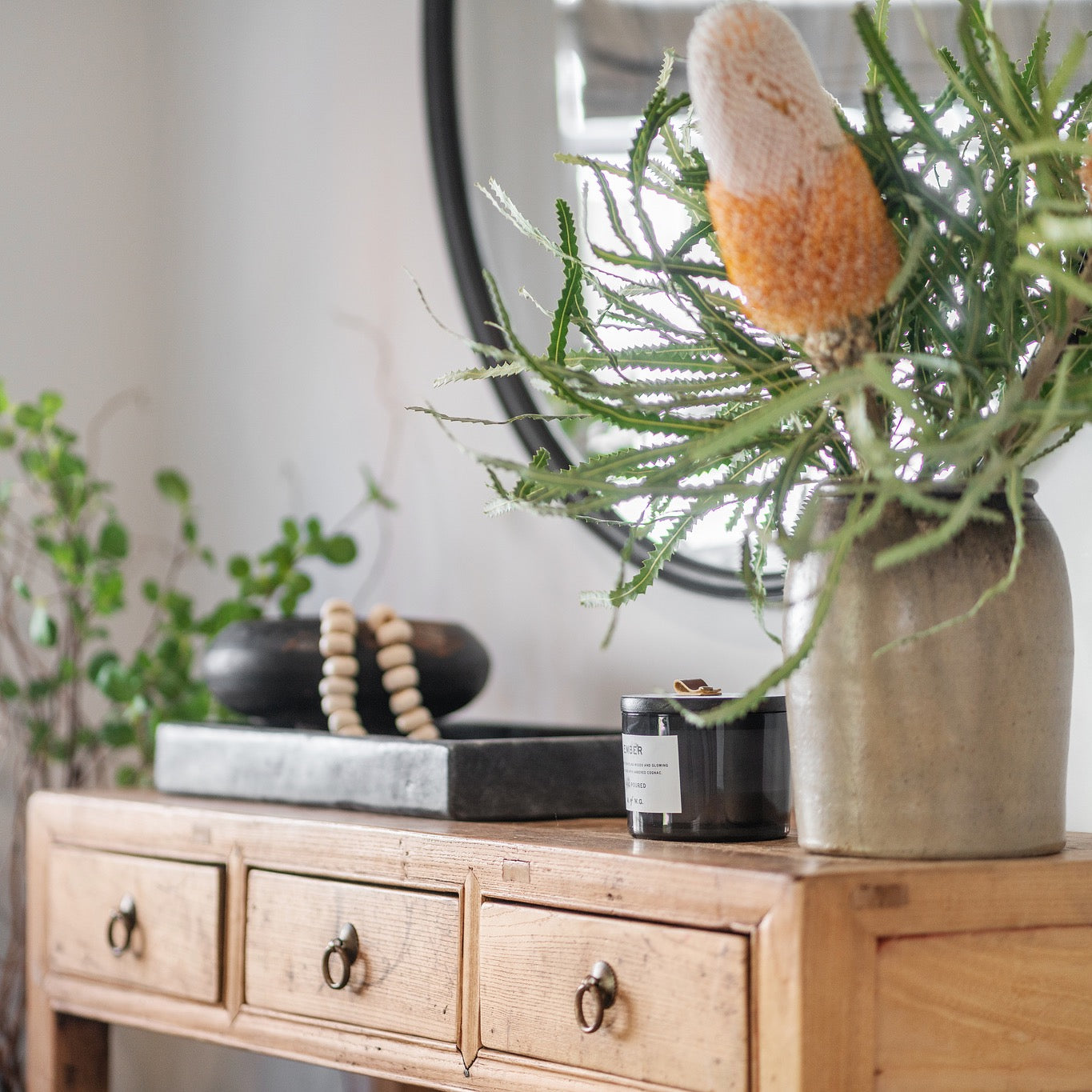 Vintage Wooden Pedestal Bowl