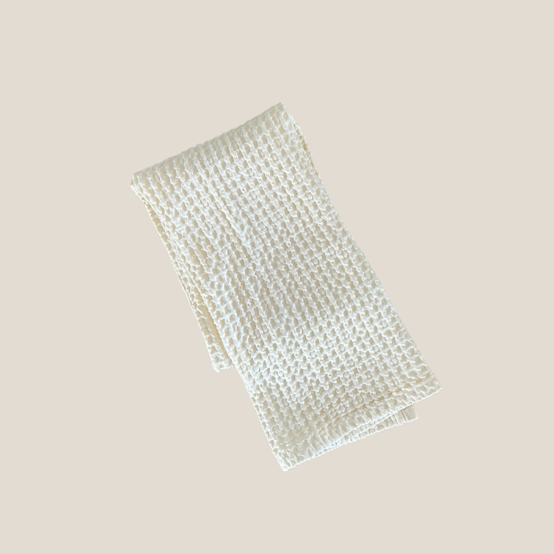 Organic Waffle Hand Towel - Cream