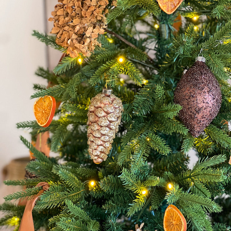 Pinecone Trio Glass Ornaments