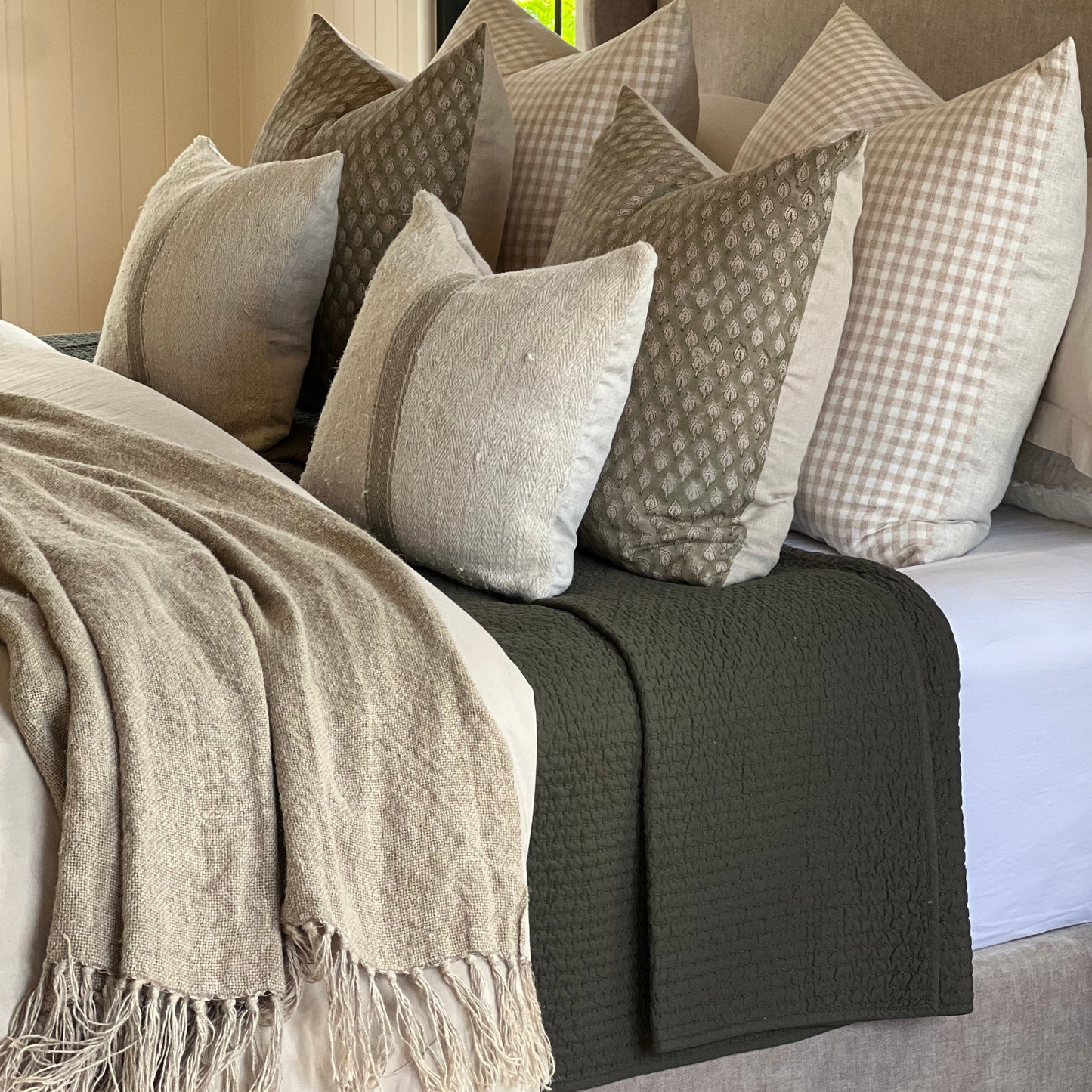 Aspen Pure Cotton Quilt | Deep Olive