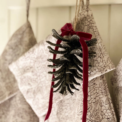 Olive Glitter Pinecone Ornament