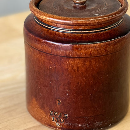 Antique James Campbell Brisbane Lidded 3Q Crock