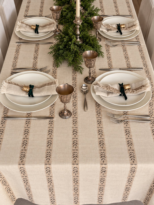 Linen Leaf Tablecloth