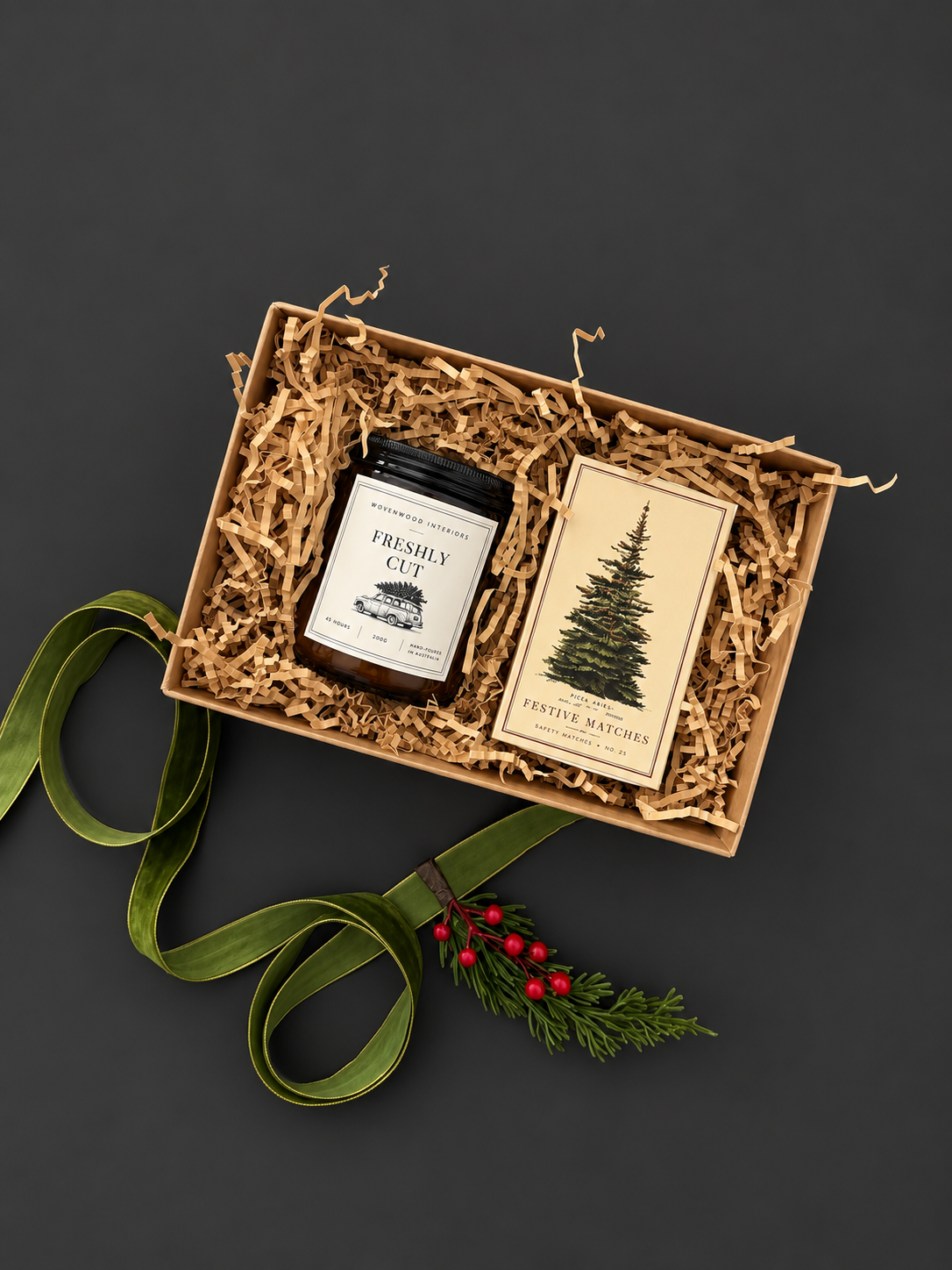 Festive Candle & Matches Gift Set