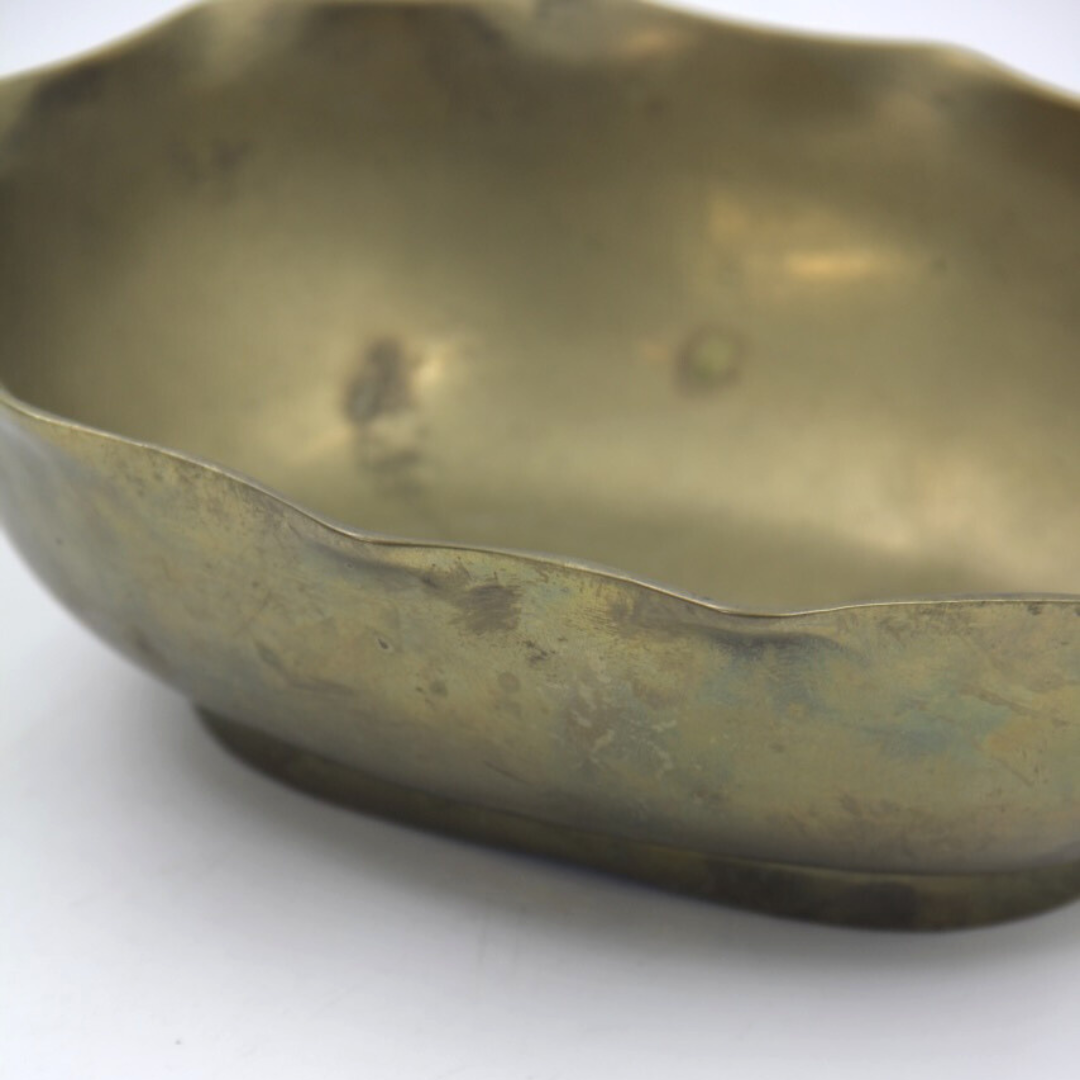 Vintage Brass Ripple Bowl