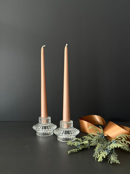 Vintage Glass Candle Holders