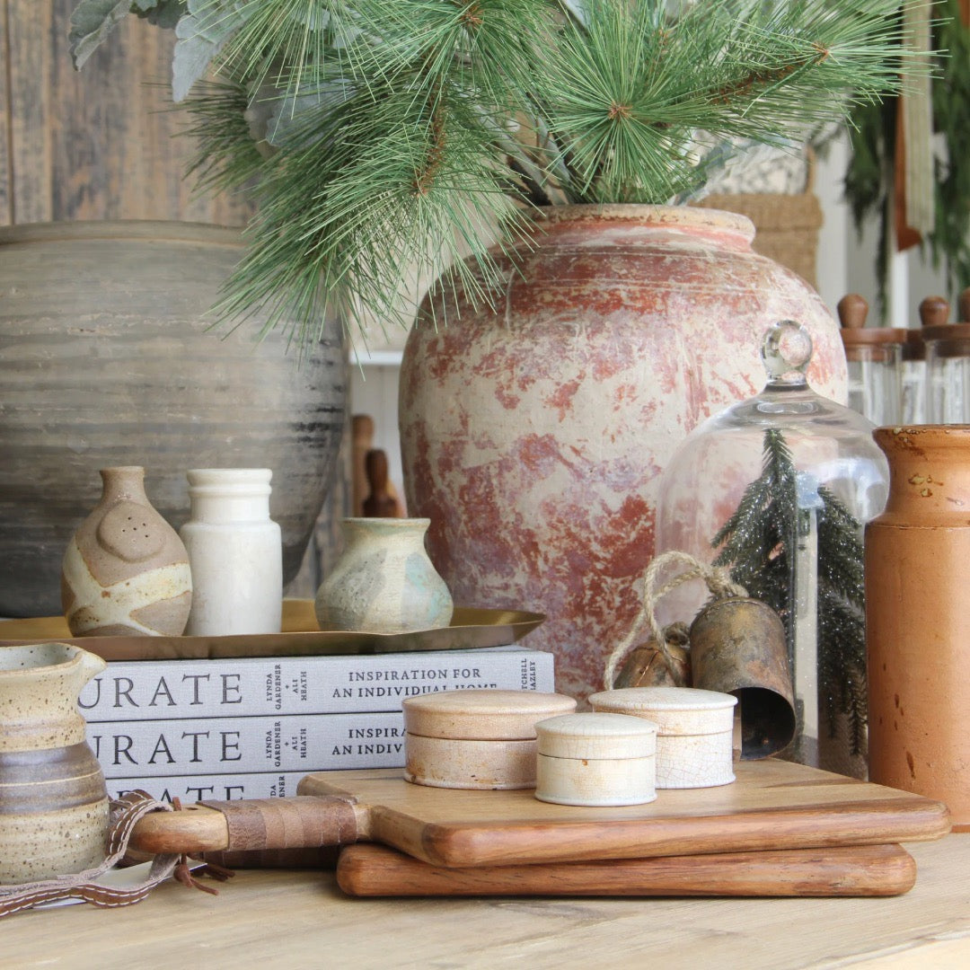 Antique English Ironstone Lidded Pots