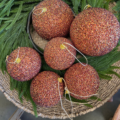 Copper Glitter Bauble