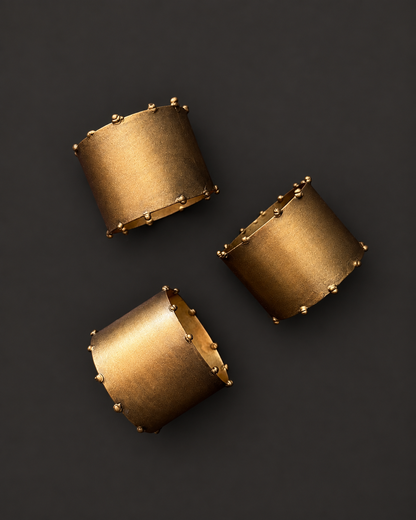 Beaded Brass Napkin Ring | Set of 4