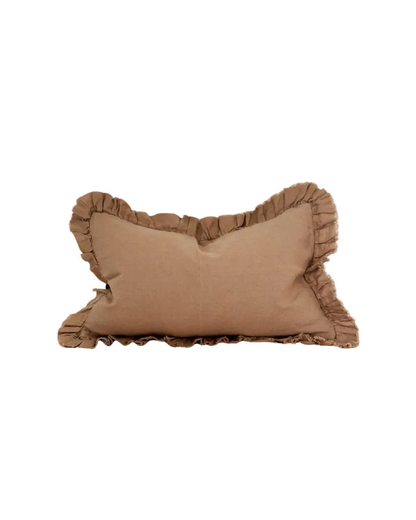 Beatrice Ruffled Linen Cushion | 50cm x 30cm
