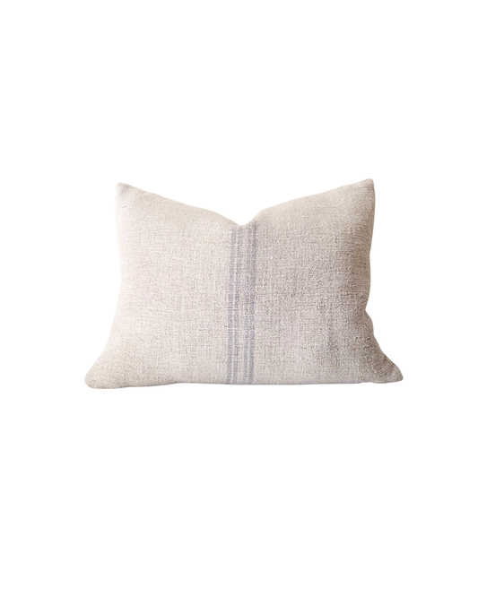Vintage Grain Sack Cushion | Steel Blue