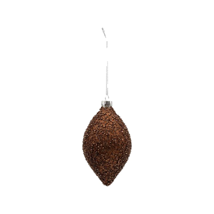 Brown Beaded Drop Ornament