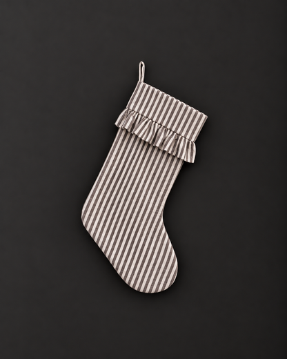 Brown Stripe Christmas Stocking