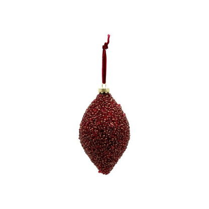 Burgundy Beaded Drop Ornament