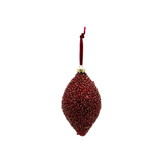 Burgundy Beaded Drop Ornament