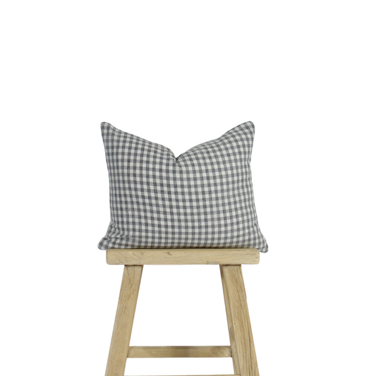 Charcoal Gingham Cushion