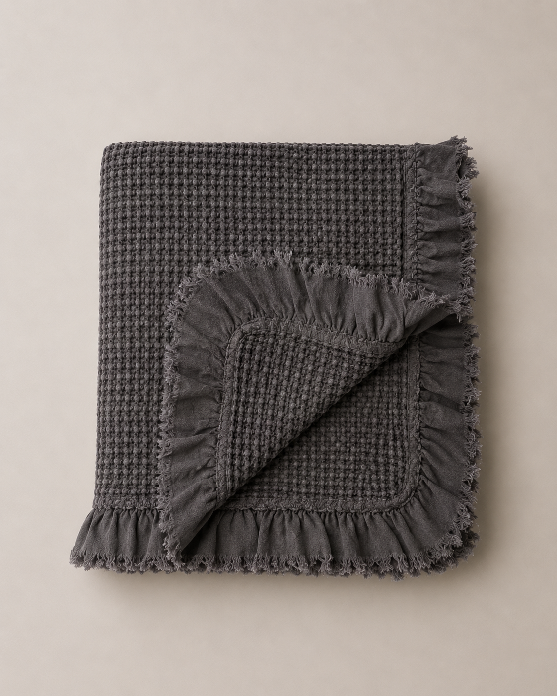 Waffle Throw Blanket | Charcoal