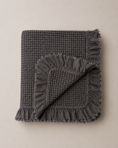 Waffle Throw Blanket | Charcoal