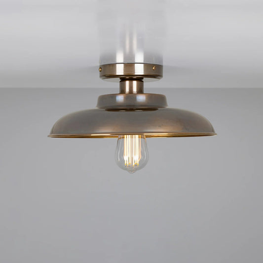 Darya Flush Mount Ceiling Light Antique Brass IP65 - Open Box