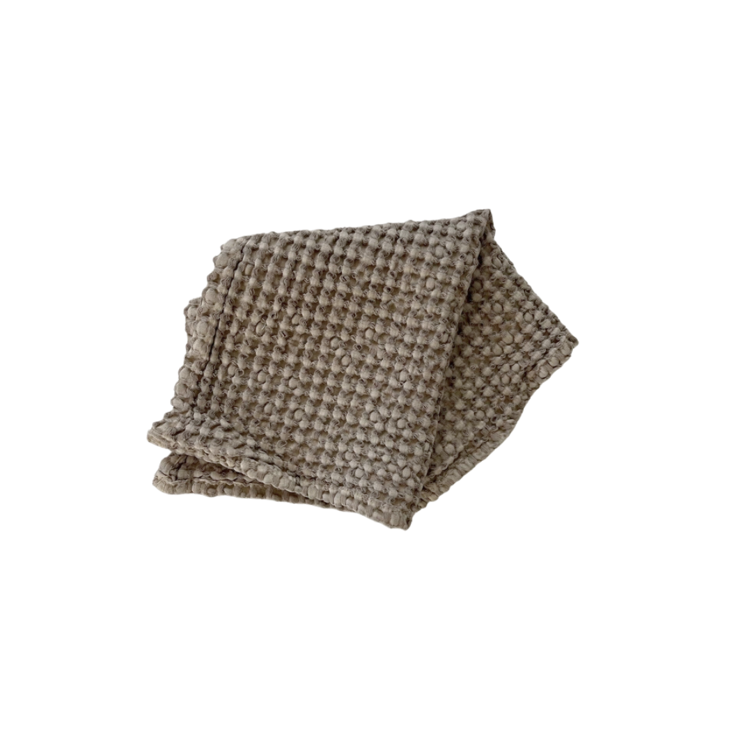 Organic Waffle Face Cloth - Khaki