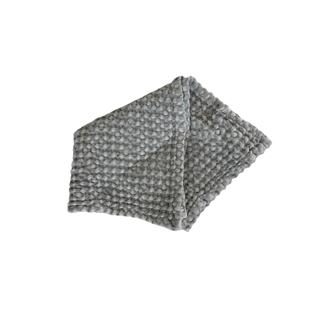 Organic Waffle Face Cloth - Light Grey