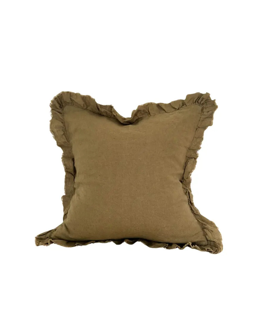 Florence Frayed Ruffle Euro Cushion | 65cm x 65cm