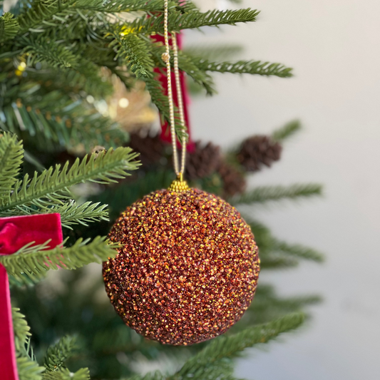 Copper Glitter Bauble