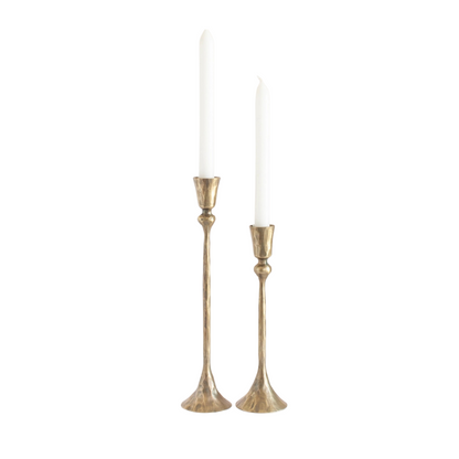 Gemma Candle Holders: Antique Brass | Set of 2