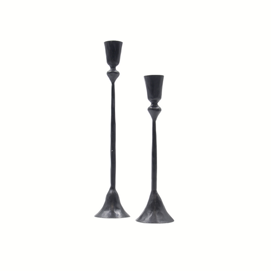 Gemma Candle Holders: Black | Set of 2