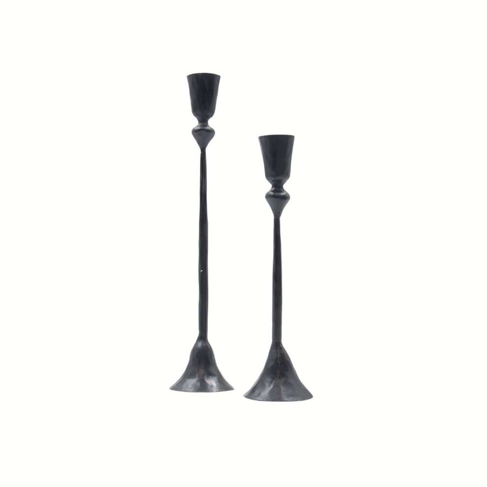 Gemma Candle Holders Black Set of 2 Wovenwood Interiors