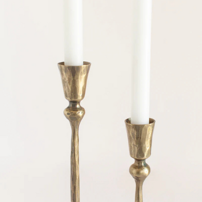 Gemma Candle Holders: Antique Brass | Set of 2