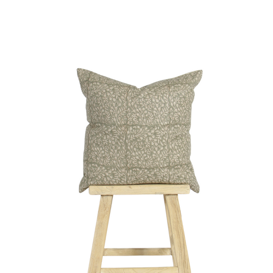 Georgia Block Print Cushion | Sage