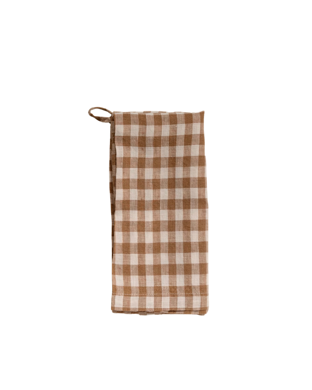 French Linen Tea Towel | Rust Gingham