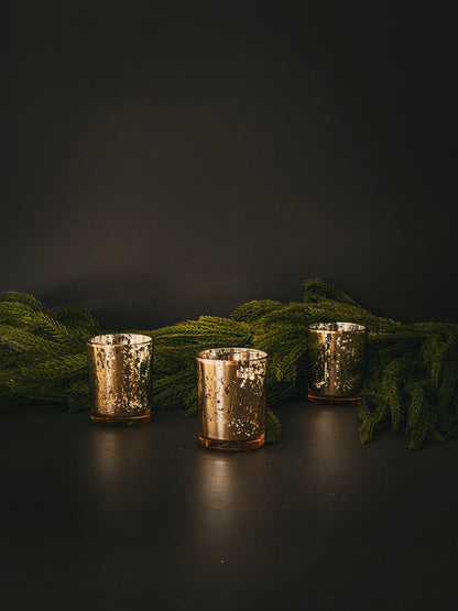 Gold Mercury Glass Votive Holders | Set of 6