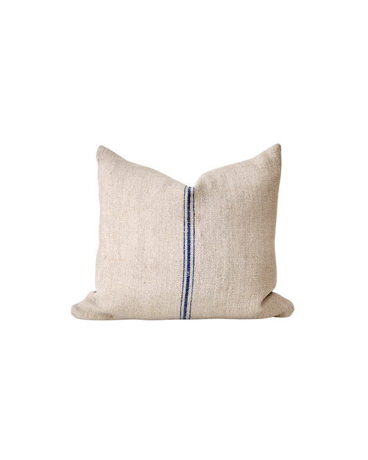Vintage Grain Sack Cushion | Cobalt Blue