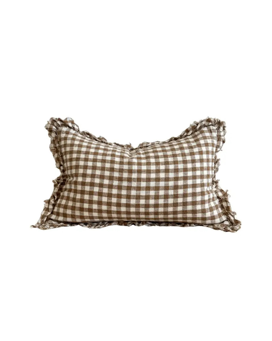 Harriet Gingham Ruffle Cushion | 50cm x 30cm