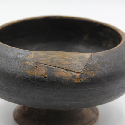 Vintage Wooden Pedestal Bowl