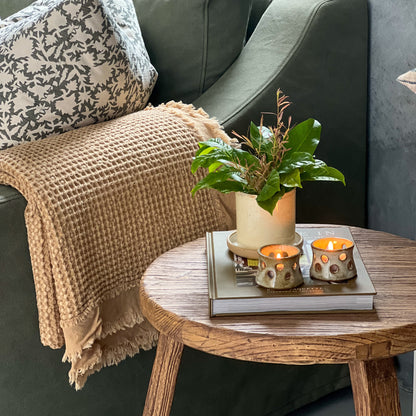 Organic Waffle Throw Blanket | Camel
