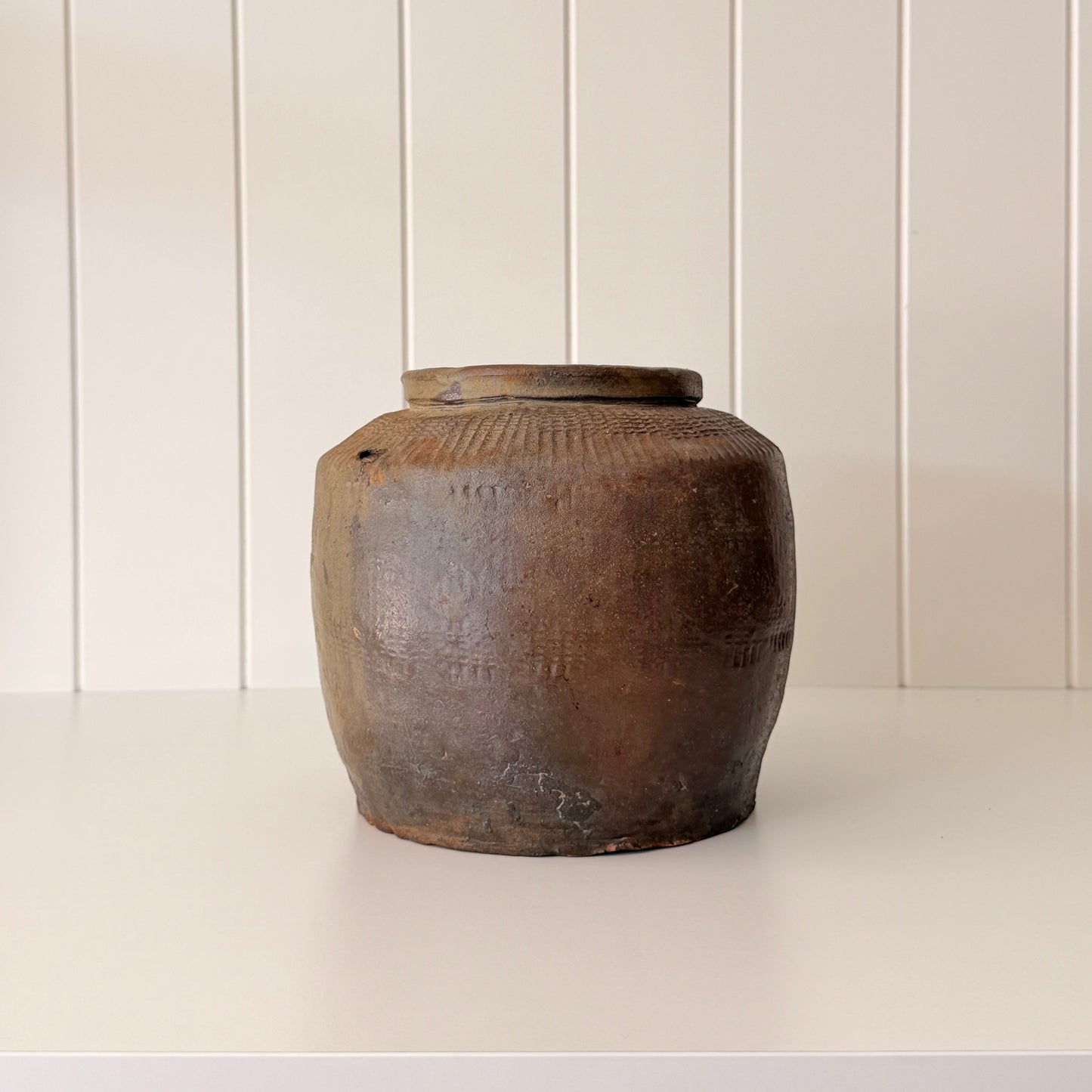 Antique Brown Glazed Water Pot II