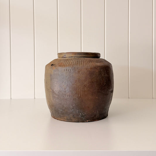 Antique Brown Glazed Water Pot II