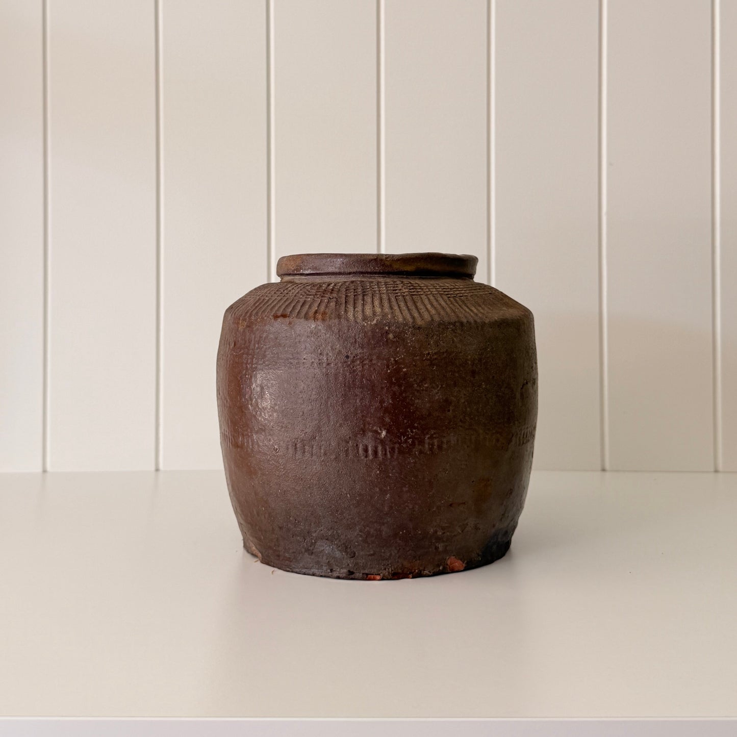 Antique Brown Glazed Water Pot II