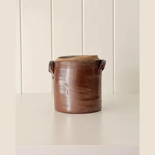 Vintage French Stoneware Confit Pot | G