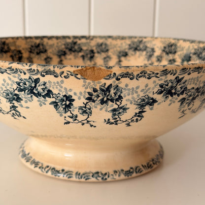 Vintage French Terre de Fer Serving Bowl