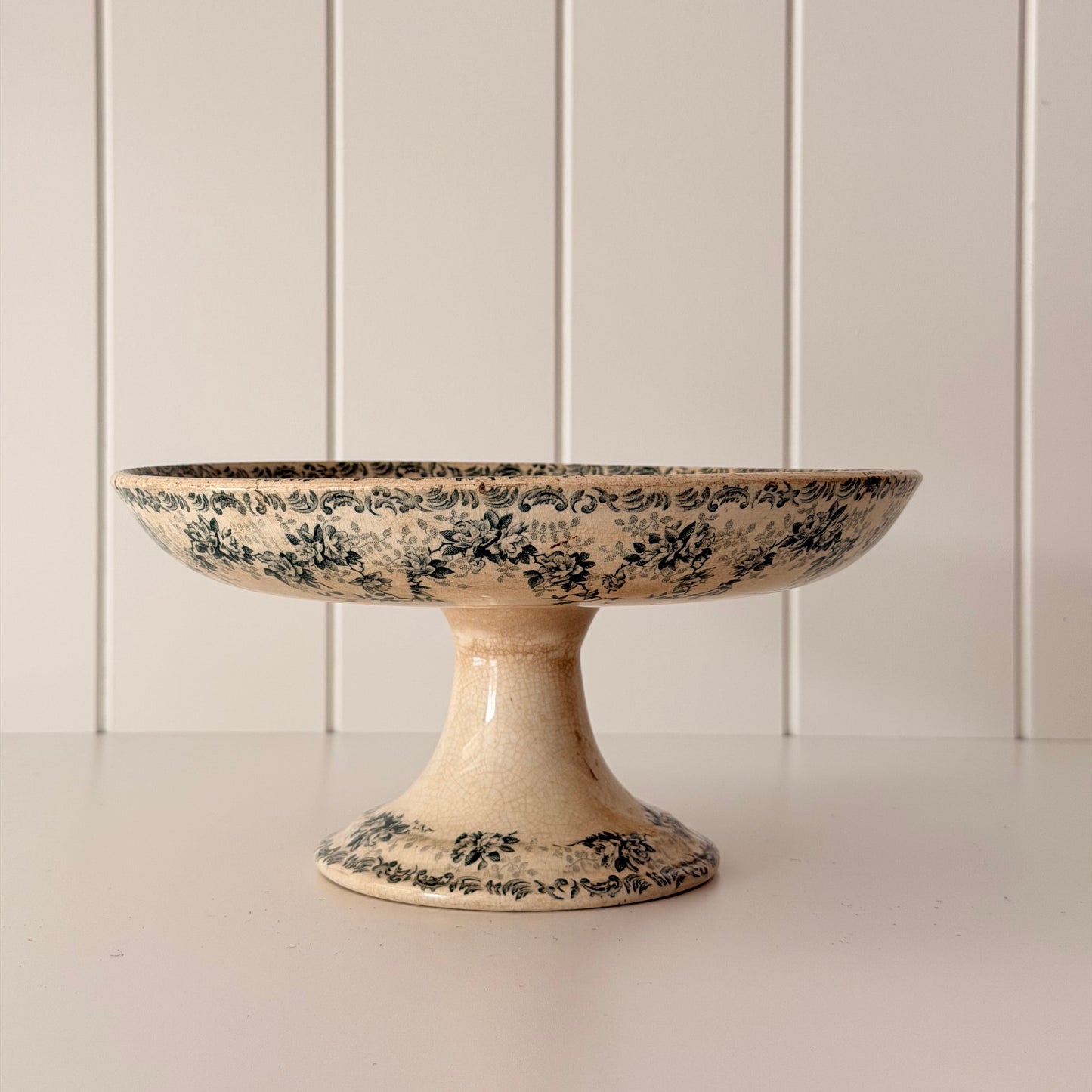 Vintage French Terre de Fer Cake Stand