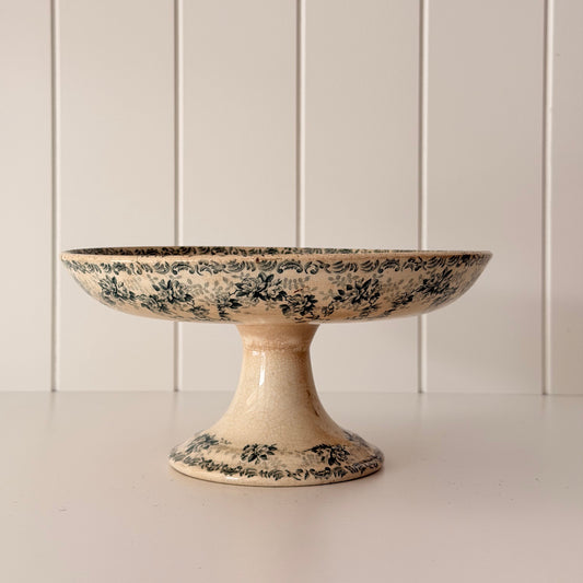 Vintage French Terre de Fer Cake Stand