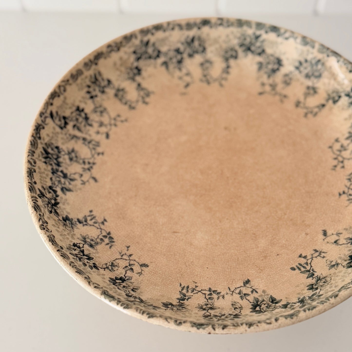 Vintage French Terre de Fer Cake Stand