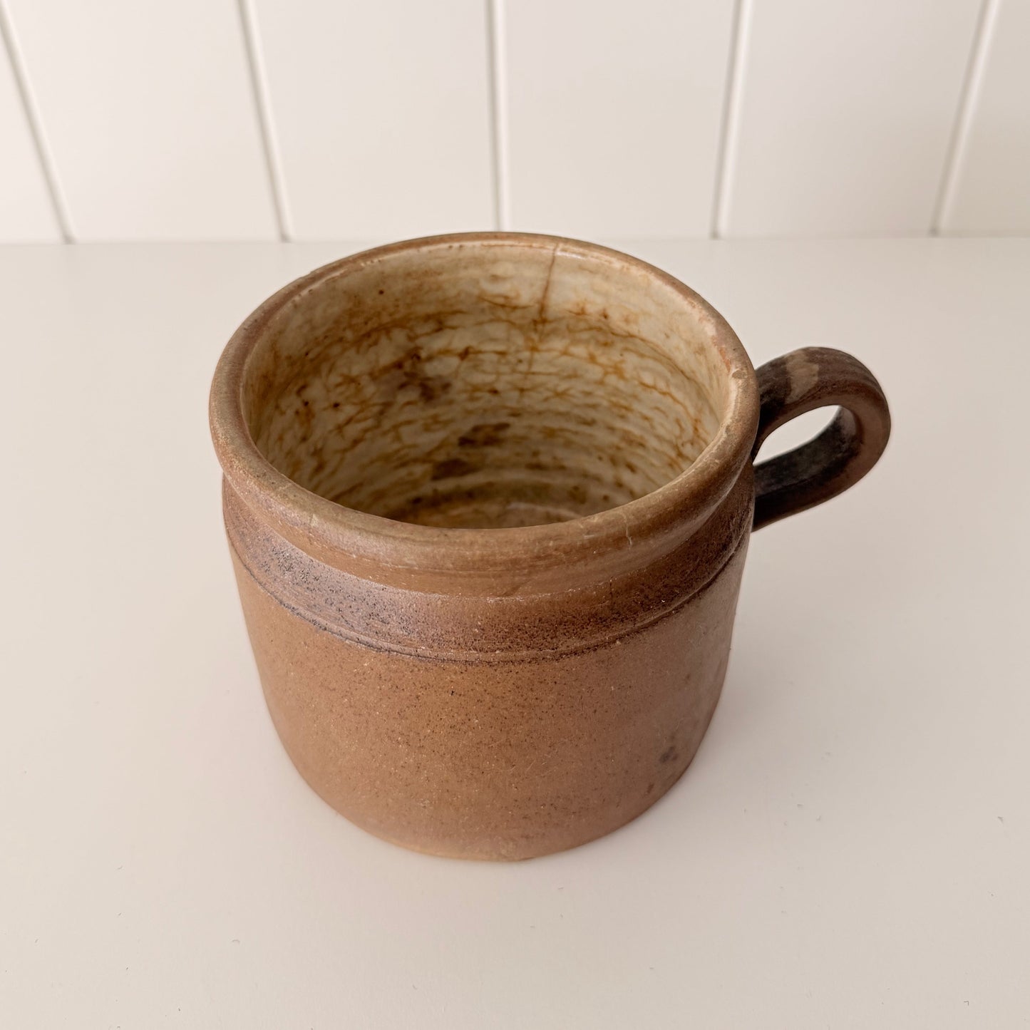 Vintage French Stoneware Confit Pot | H