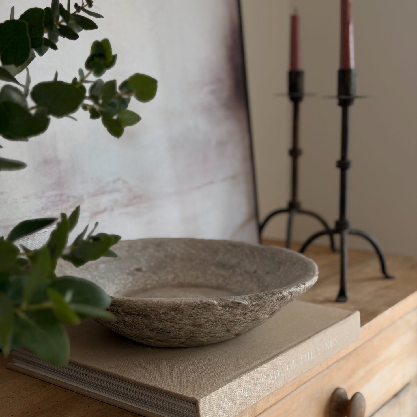 Antique Marble Bowl | 30cm | Grey